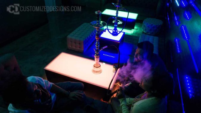 Hookah Lounge Tables with LED Lighting Hookah Lounge Tables with LED Lighting