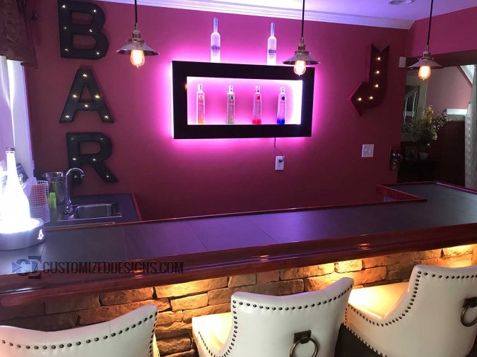 Lighted Back Back Home Bar Wall Display Lighted Back Back Home Bar Wall Display