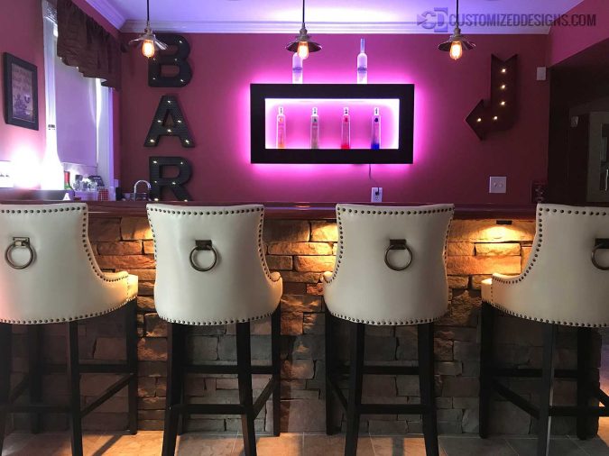 Lighted Back Back Home Bar Wall Display 2 Lighted Back Back Home Bar Wall Display 2