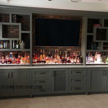 Modern Home Bar w/ Low Profile Liquor Shelving Modern Home Bar w/ Low Profile Liquor Shelving