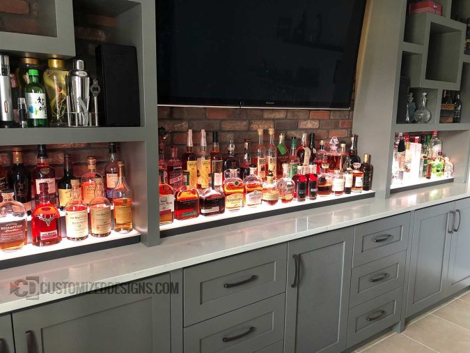 Modern Home Back Bar Liquor Shelving Modern Home Back Bar Liquor Shelving