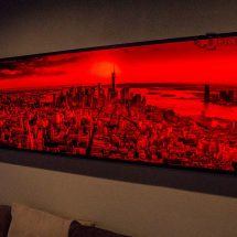 NYC Manhattan Skyline - Red Lighting