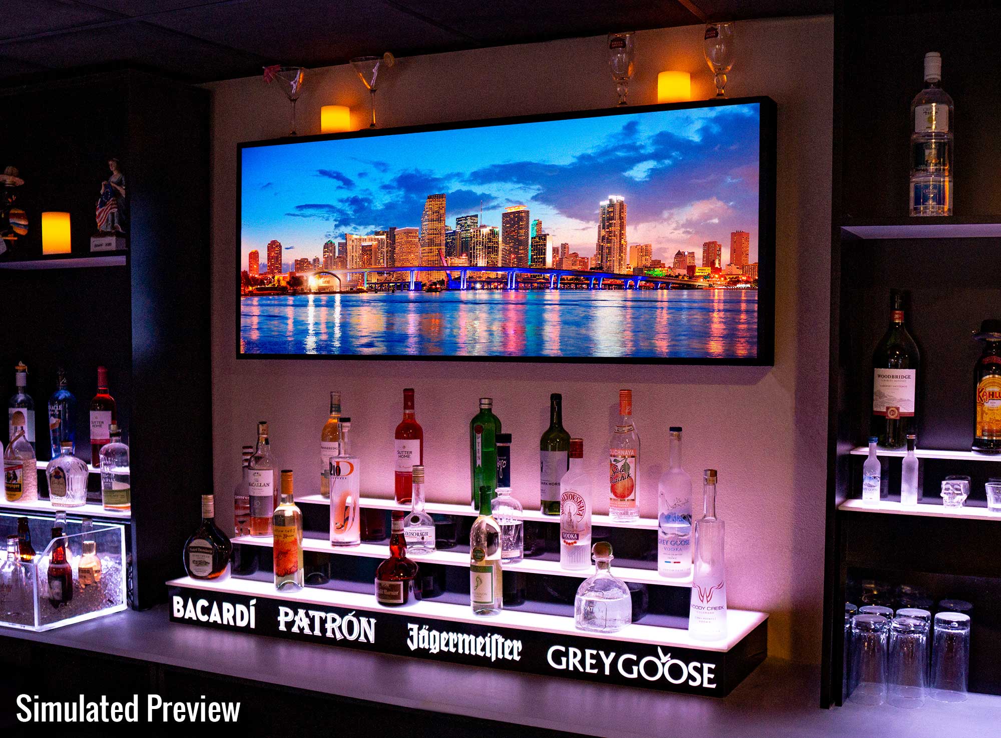 Miami, FL LED Illuminated Skyline Framed Art