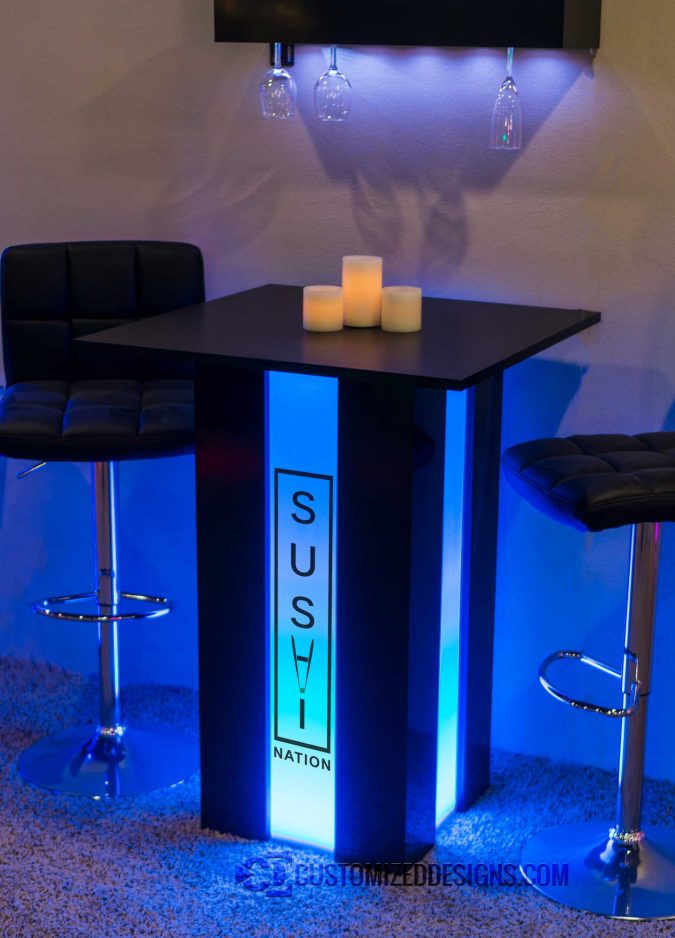 Mirage LED Lighted Table - Sushi Logo Mirage LED Lighted Table - Sushi Logo