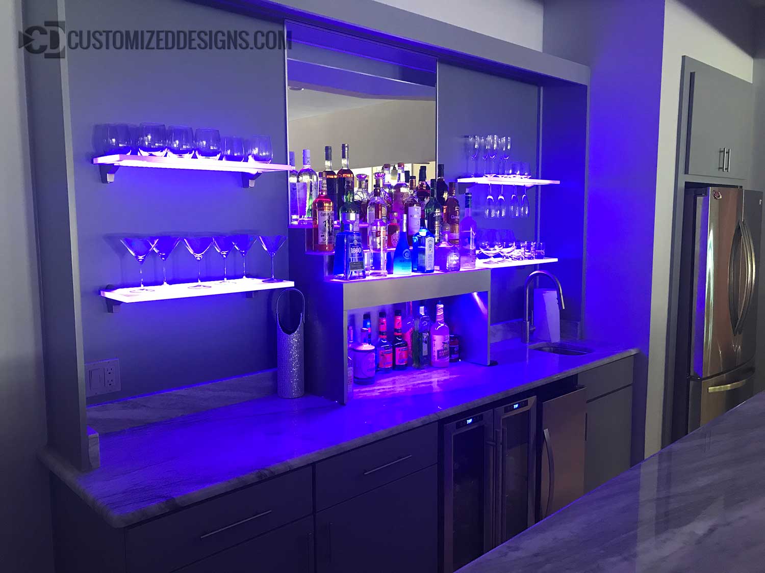 Modern Style Home Bar Stainless Raised