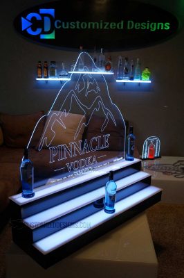 3 Tier w/ Mountain Shaped Edge Lit Panel for Pinnacle Vodka