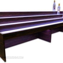 4 Tier Raised Style Bar Shelving w/ Tendu Finish 4 Tier Raised Style Bar Shelving w/ Tendu Finish