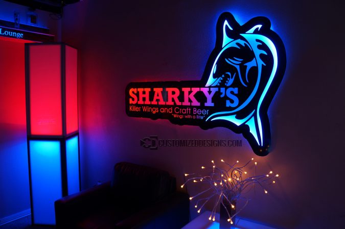 LED Backlit Sign - Sharky's 2 LED Backlit Sign - Sharky's 2