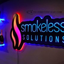 Smokeless Vapor Backlit Sign - Shown w/ Dual Zone Lighting