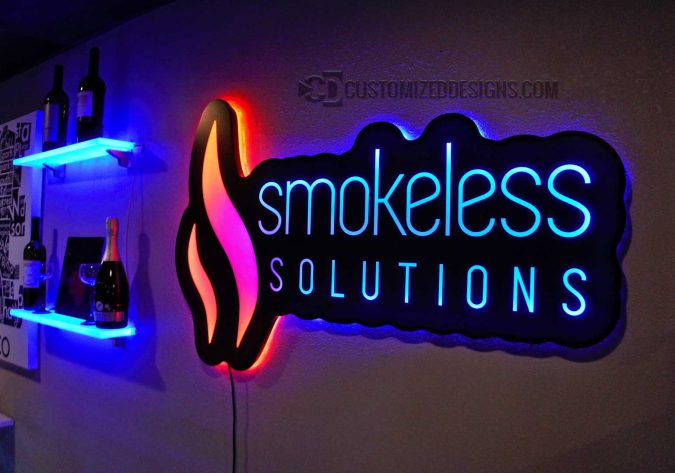Smokeless Vapor Backlit Sign - Shown w/ Dual Zone Lighting Smokeless Vapor Backlit Sign - Shown w/ Dual Zone Lighting