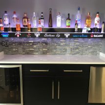 Wall Mounted 2 Tier Bar Display w/ Liquor Logos Wall Mounted 2 Tier Bar Display w/ Liquor Logos
