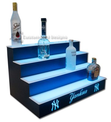 Yankees Home Bar Shelving w/ Navy Blue Finish